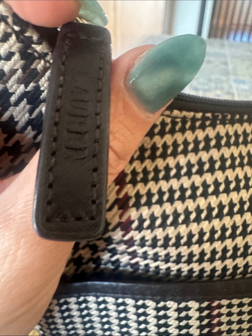 Ralph Lauren Houndstooth Plaid Mini shoulder Bag - Picture 3 of 7